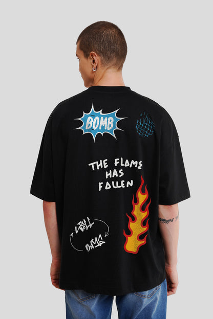 Rip The Cult Black Printed Baggy T-Shirt