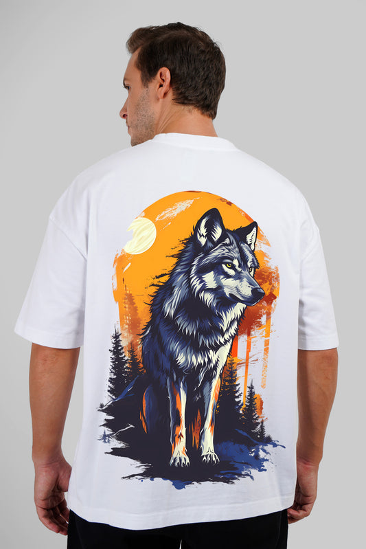 Lone Wolf White Baggy Fit T-Shirt Men