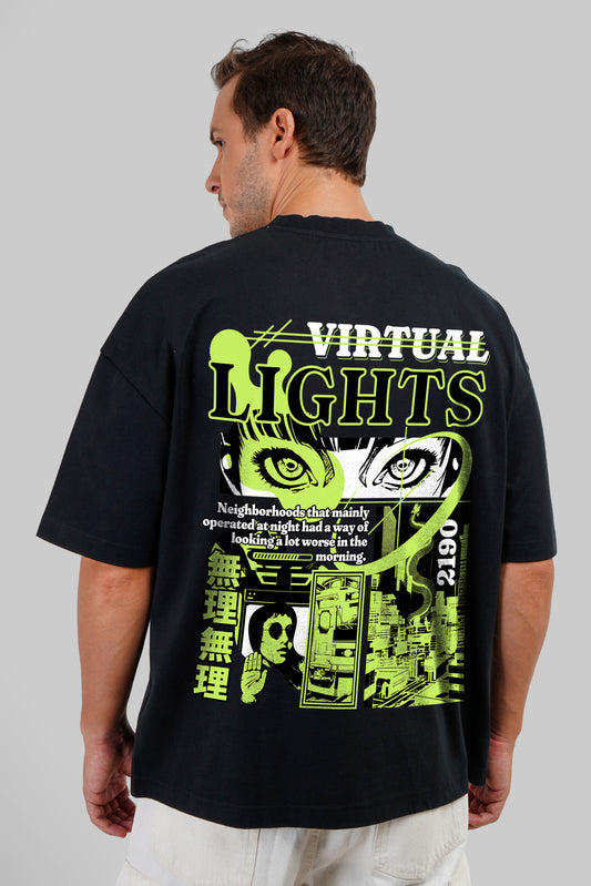 Virtual Lights Black Baggy Fit T-Shirt Men