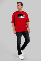 Anime Eyes Red Baggy Fit T-Shirt Men