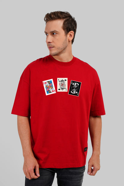 Cards Of Freedom Red Baggy Fit T-Shirt Men