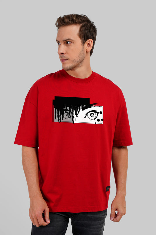 Anime Eyes Red Baggy Fit T-Shirt Men