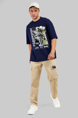 Emotionless Cupid Navy Blue Baggy Fit T-Shirt Men