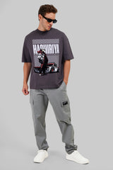 Drifter Car Dark Grey Baggy Fit T-Shirt Men