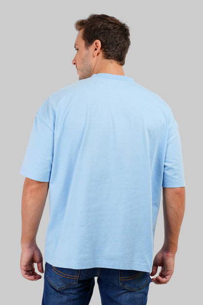 Ride The Waves Sky Blue Baggy Fit T-Shirt Men Pic 2