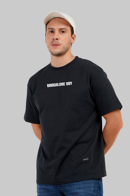 Bangalore Boy Typography Black Oversized Fit T-Shirt Men