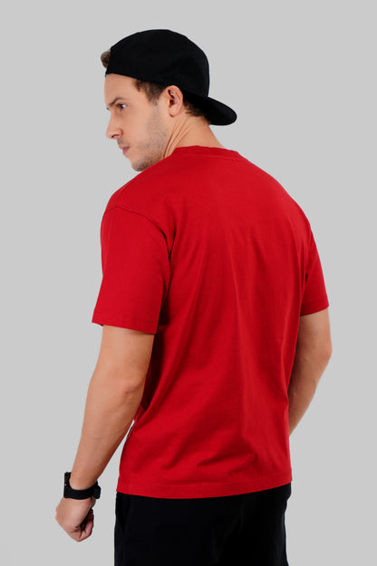 Human Rights Typographic Red Oversized Fit T-Shirt Men Pic 2