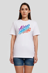 Always Hustling White Printed T-Shirt