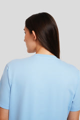 Women Powder Blue Boyfriend Fit T Shirt Pic 2