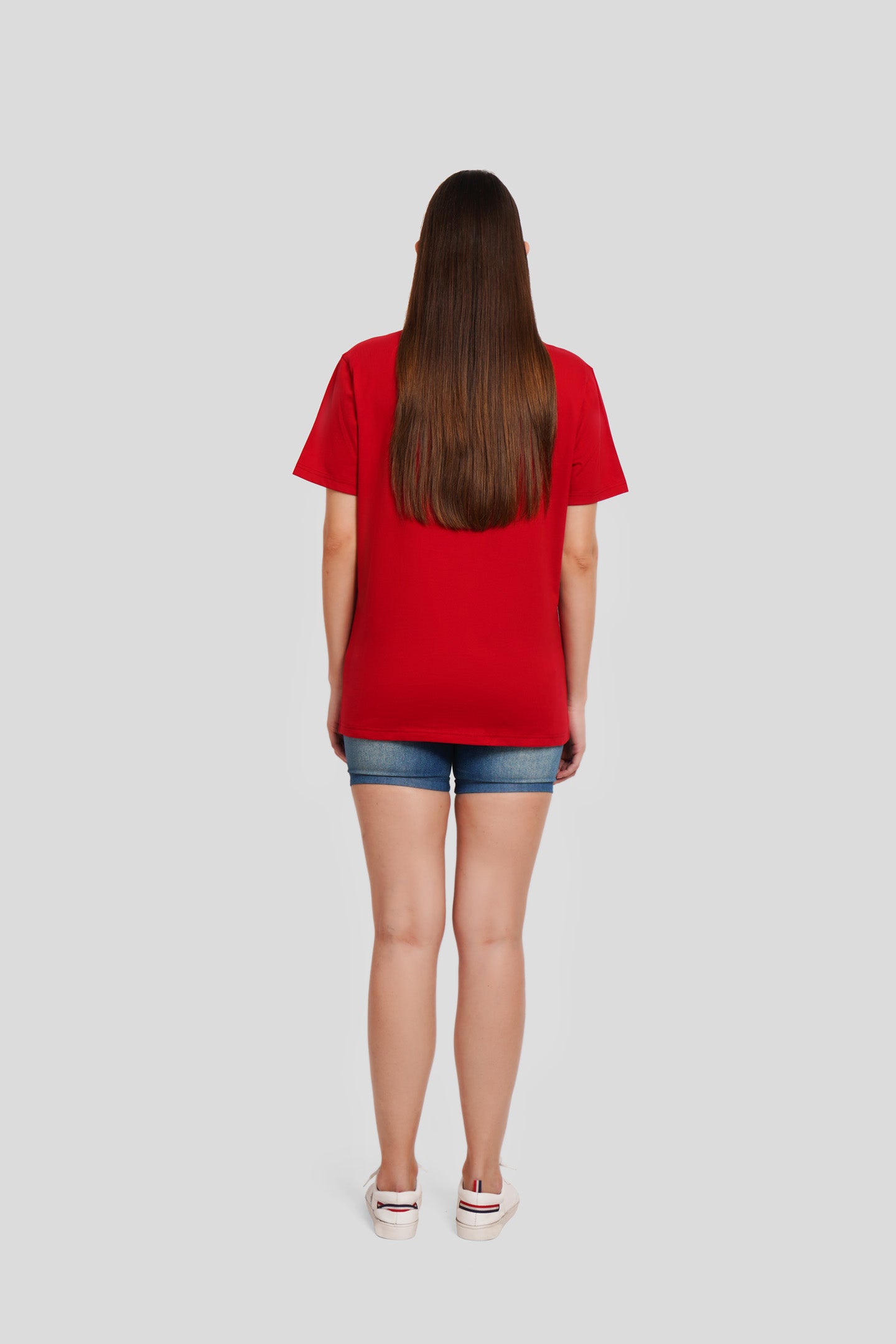 Head Banger Red Printed T Shirt Women Boyfriend Fit With Front Design Pic 4