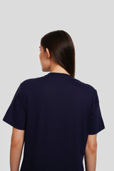 Underrated Minimalist Typography Navy Blue Printed T-Shirt