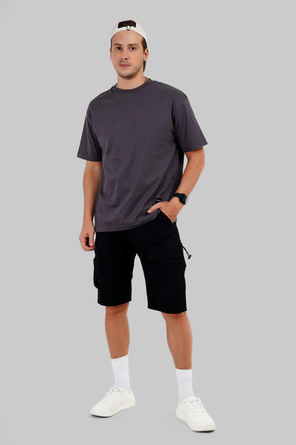 Fearless David Dark Grey Oversized Fit T-Shirt Men Pic 5