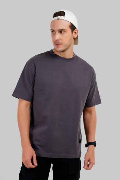 Fearless David Dark Grey Oversized Fit T-Shirt Men Pic 2