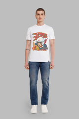 Street Racer White Regular Fit T-Shirt Men