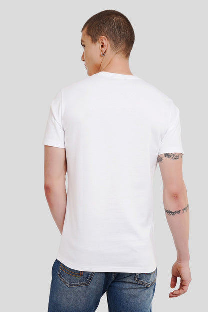 Tv White Printed T Shirt Men Regular Fit With Front Design Pic 2