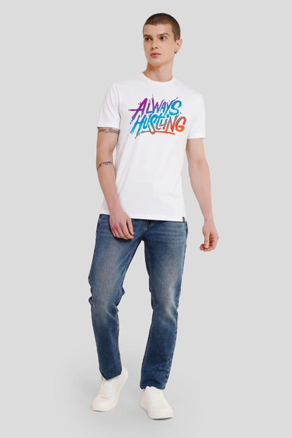 Always Hustling White Printed T-Shirt