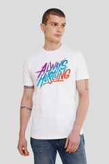 Always Hustling White Printed T-Shirt