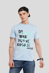 Do What You Are Good At Powder Blue Regular Fit T-Shirt Men