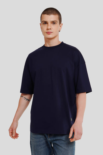 Pegasus Navy Blue Baggy Fit T-Shirt Men Pic 2
