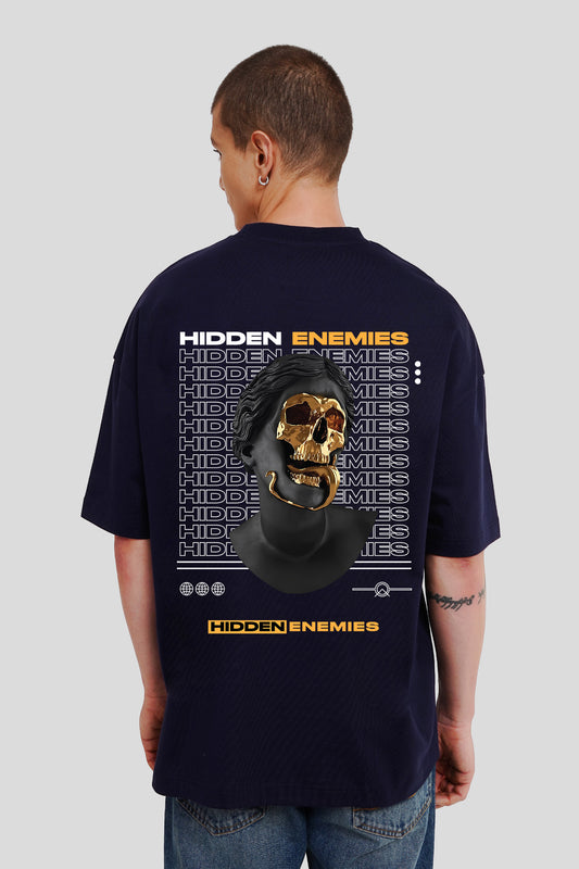 Hidden Enemies Navy Blue Printed T-Shirt