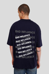 Bad Influence Navy Blue Baggy Fit T-Shirt Men