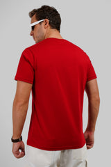 Music Typographic Red Regular Fit T-Shirt Men Pic 2