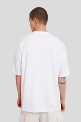 Underrated Illusions White Printed T Shirt Men Baggy Fit With Front Design Pic 2