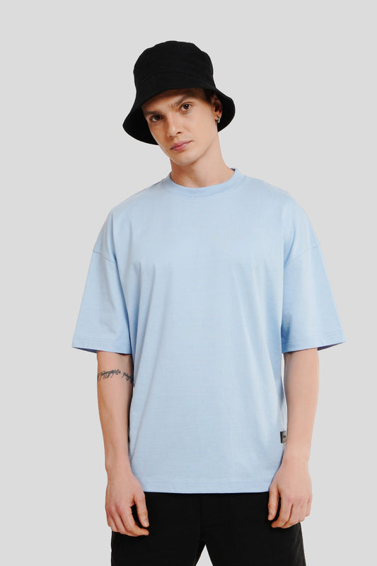 Men Powder Blue Oversized Baggy T Shirt Pic 1