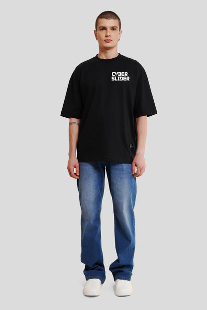 Cyber Slider Black Printed Baggy T-Shirt