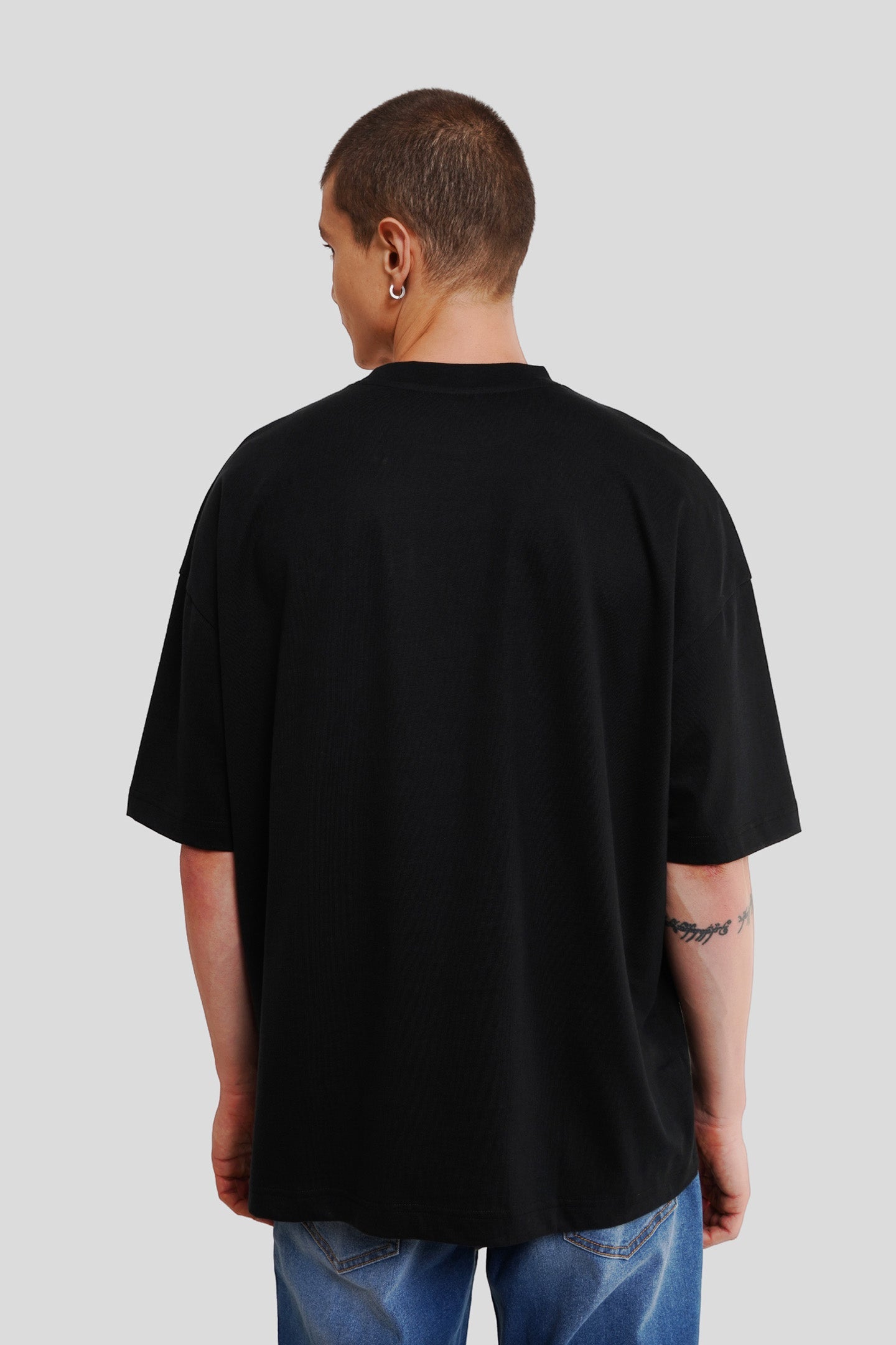 Men Black Oversized Baggy T Shirt Pic 2