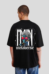 Metaverse Black Printed Baggy T-Shirt