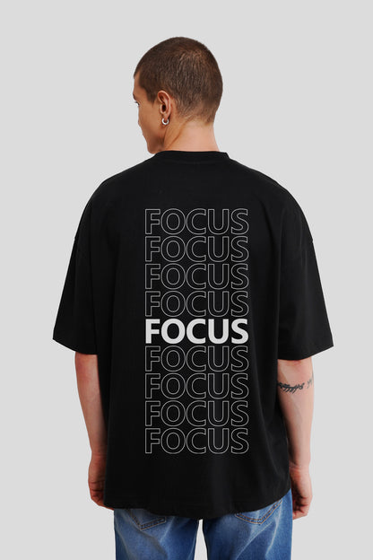 Focus Black Printed Baggy T-Shirt