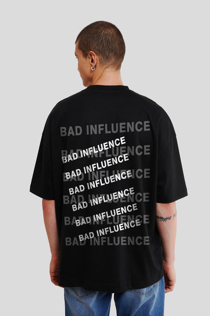Bad Influence Black Baggy Fit T-Shirt Men Pic 1