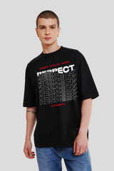 Keep Calm & Respect Black Printed Baggy T-Shirt