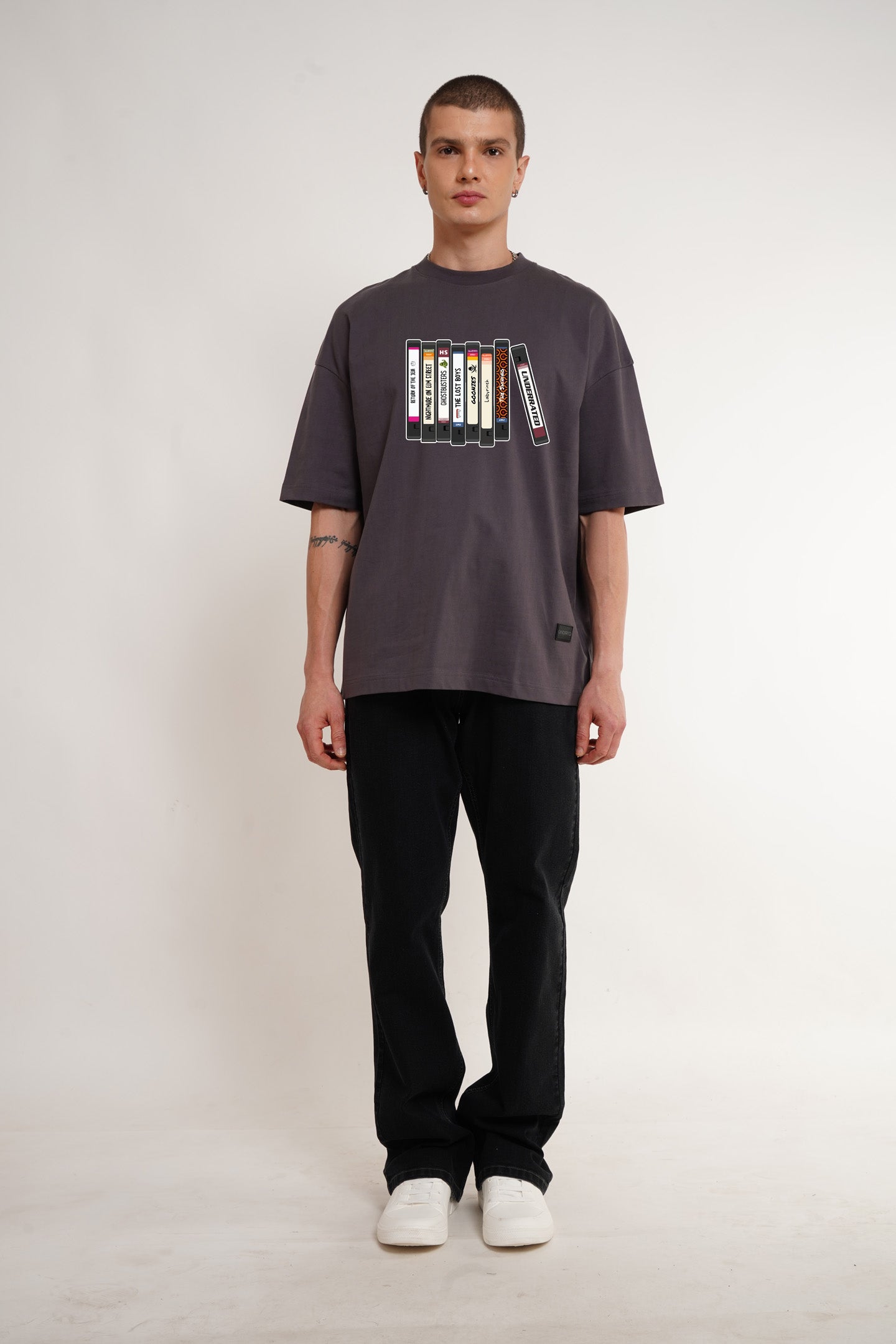 Underrated Tapes Dark Grey Baggy Fit T-Shirt Men