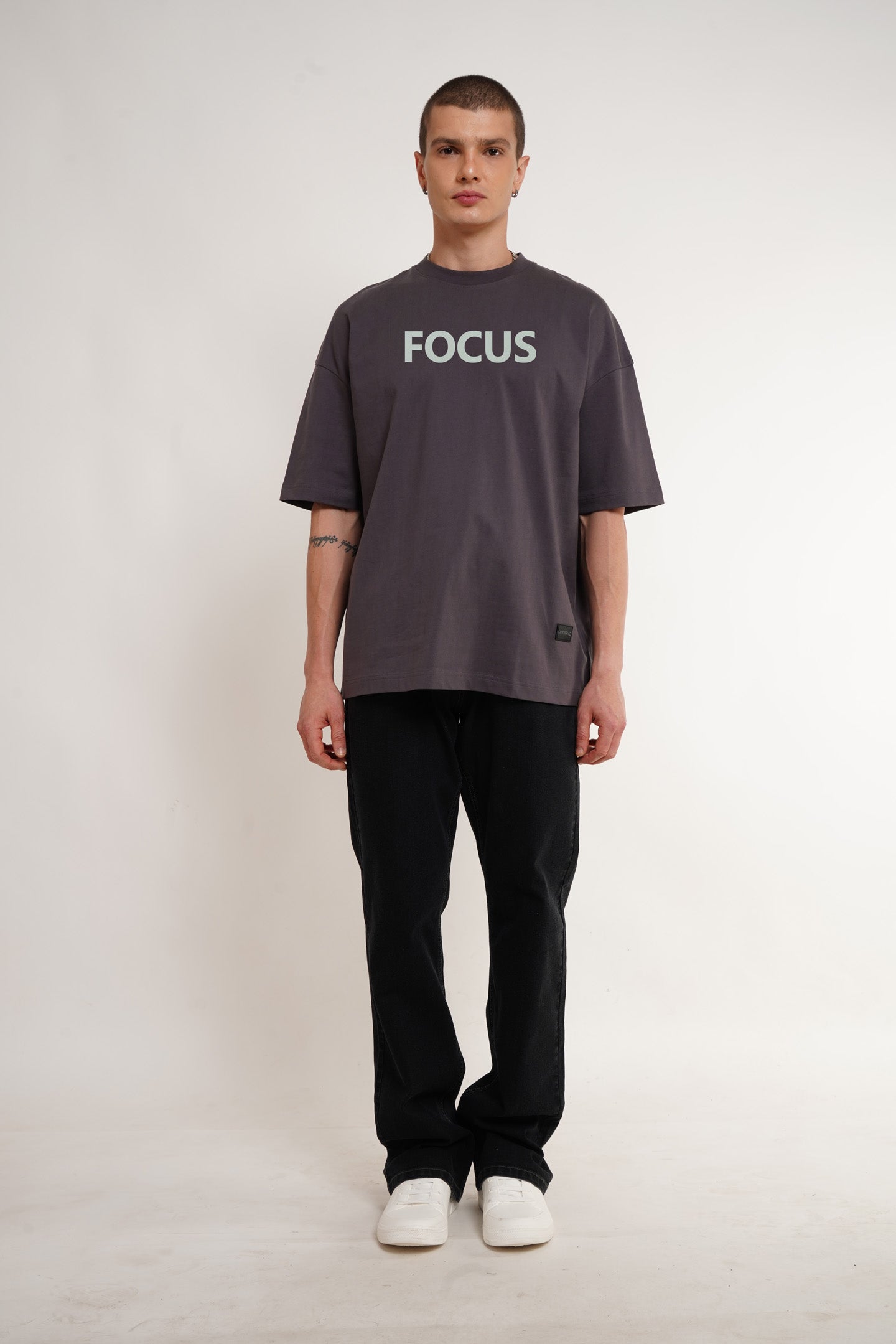 Focus Dark Grey Printed T-Shirt