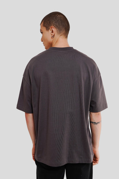 90 Gem Dark Grey Printed T Shirt Men Baggy Fit With Front Design Pic 2