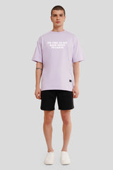 Down To Earth Lilac Oversized Fit T-Shirt Men