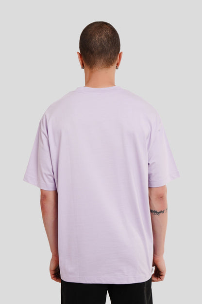 Rocketo Lilac Printed T Shirt Men Oversized Fit With Front Design Pic 2