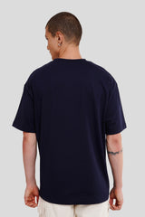 Men Navy Oversized T Shirt Pic 2