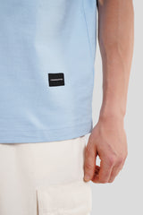 Busy Living Life Powder Blue Oversized Fit T-Shirt Men Pic 3