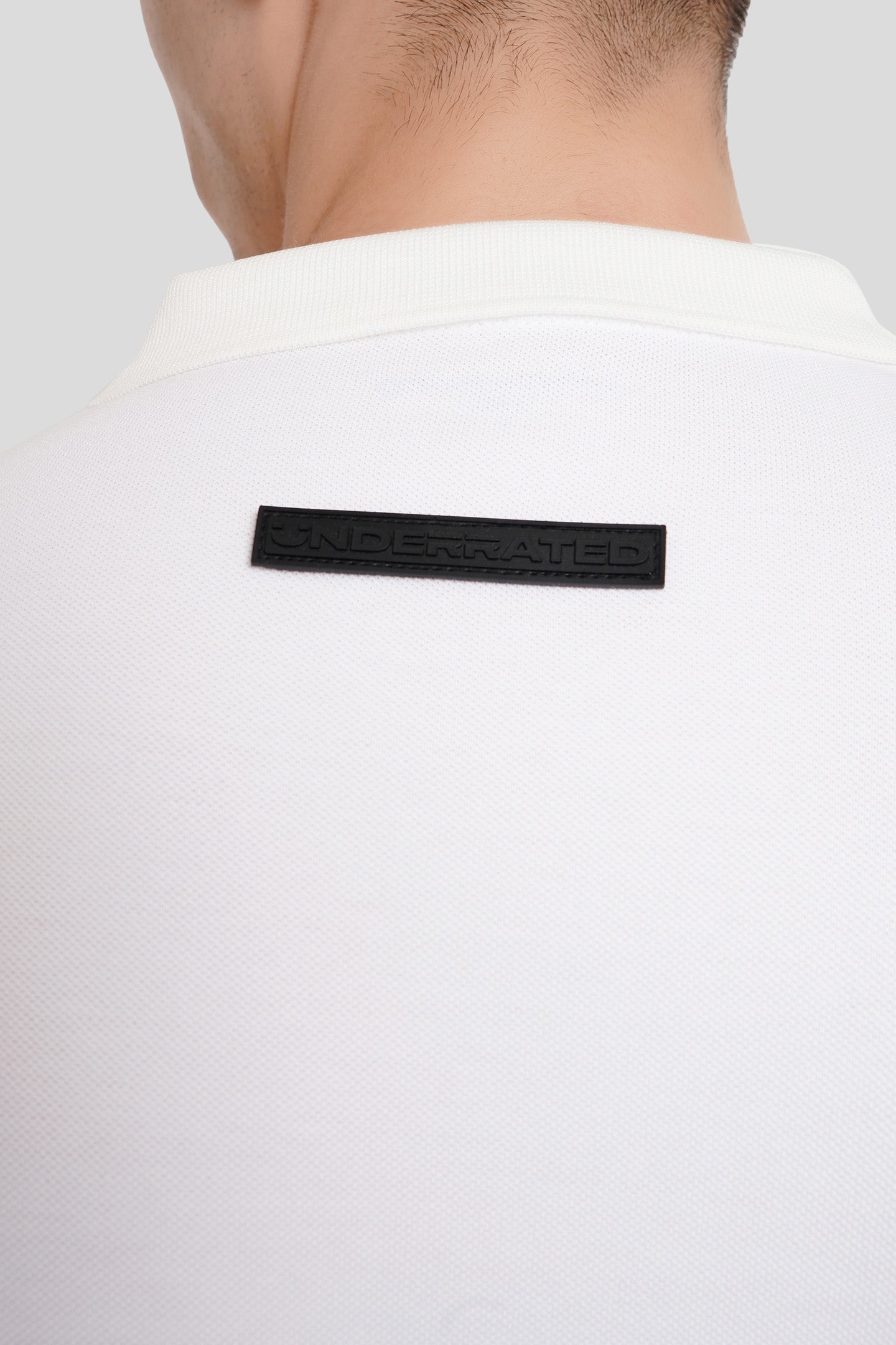 White Colourblocked Polo T-Shirt