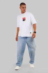 Midnight Drift White Baggy Fit T-Shirt Men