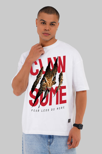 Claw Strike White Baggy Fit T-Shirt Men