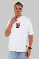 Midnight Drift White Baggy Fit T-Shirt Men