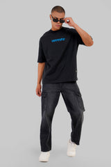 Blue Octopus Black Baggy Fit T-Shirt Men Pic 4