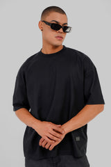 Wave Surfer Black Baggy Fit T-Shirt Men