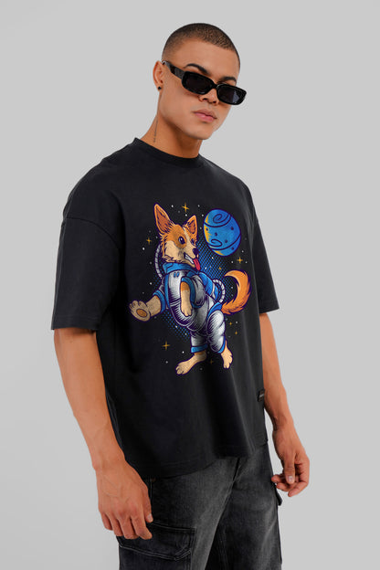 Space Dog Black Baggy Fit T-Shirt Men Pic 1