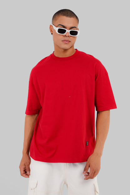 Love Never Fails Red Baggy Fit T-Shirt Men