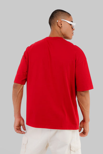 Underrated Classic Typography Red Baggy Fit T-Shirt Men Pic 2